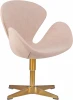 69A-LMO SWAN, цвет сиденья бежевый (IF1), цвет основания золото Кресло дизайнерское DOBRIN SWAN (бежевая ткань IF1, золотое основание)