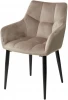 UDC9160BLV40 Стул M-City HECTOR BLUVEL-40 BEIGE, велюр/ черный каркас