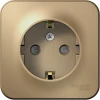 BLNRA011104 Розетка накладная с заземлением и шторками (титан) Systeme Electric Blanca BLNRA011104
