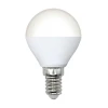 LED-G45-6W/3000K/E14/FR/DIM/SLS Лампа светодиодная, диммируемая, форма "шар", матовая, теплый белый свет 3000K Volpe OPTIMA DIM LED-G45-6W/3000K/E14/FR/DIM/SLS