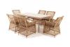 LC6T-7-SET Обеденная группа плетеная, цвет соломенный 4SIS Латте LC6T-7-SET
