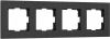 W0042908 Рамка на 4 поста (черный софт) Werkel W0042908 (a062802)
