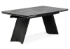 626003 Кухонный стол Notta Вейв 140(200)х80 серый мрамор larka grey / черный