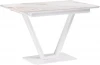 532390 Стол на тумбе Woodville Бугун 120х80х77 белый мрамор с прожилками / белый 532390