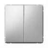 GAL000317 Выключатель двухклавишный (алюминий) Systeme Electric GAL000317