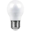 25805 Лампочка светодиодная шар белая колба E27 9 Вт 4000K нейтральное белое свечение Feron 25805