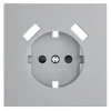 VLS000916 Накладка для розетки с заземлением и защитными шторками с USB A+A (серый) Voltum S70 VLS000916