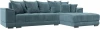 121106 Диван угловой НордСтар правый угол (Бирюзовый/Велюр) Лига Диванов арт.121106