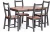 21793 Обеденный комплект Соната (стол + 4 стула) / Sonata dining set Tetchair (Массив сосны/Графит) арт. 21793