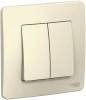 BLNVS106602 Выключатель встраиваемый двухклавишный (молочный) Systeme Electric Blanca BLNVS106602