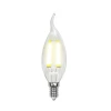 LED-CW35-7,5W/NW/E14/CL GLA01TR картон Лампочка светодиодная свеча на ветру прозрачная E14 7,5W 4000K Uniel LED-CW35-7,5W/NW/E14/CL GLA01TR