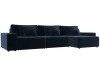 129868 Диван угловой Лига-074 угол универсальный (ДСП/Пластик/Велюр/Синий) Лига Диванов 129868
