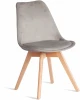 21411 Стул TULIP SOFT (mod. 053V) / 1 шт. в упаковке (Дерево,Пластик,Вельвет /Светло-серый)
