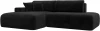 121414L Диван угловой Лига-036 НПБ Модерн левый угол (Черный/Велюр) Лига Диванов арт.121414L