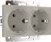 W1272004 Розетка двойная с заземлением (дымчатый) Werkel W1272004