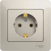 GSL000942 Розетка встраиваемая с заземлением (молочный) Systeme Electric Glossa GSL000942