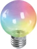 38133 Лампочка светодиодная RGB разноцветный шар E27 3W Feron 38133