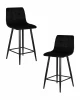 LML-8078-1-N_B-M_V-108-77 Набор 2 шт стул полубарный DOBRIN OLIVIA (черные матовые ножки, черный велюр (108-77))