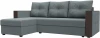 125973L Диван угловой Валенсия Лайт левый угол (Серый/Рогожка) Лига Диванов арт.125973L