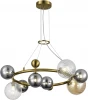 SL1515.303.08 Подвесной светильник ST Luce Sphere SL1515.303.08 Латунь/Янтарный,Дымчатый,Прозрачный G9 8*5W 4000K (220V, на тросе, шарики)