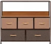 2500000229091 Комод Leset Локи 5 ящиков с полкой (Сталь,Искусственный лен/Бежевый,Светло-коричневый,Темно-коричневый) арт.2500000229091