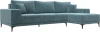 122397 Диван угловой Льюес правый (Бирюзовый/Велюр) Лига Диванов арт.122397