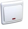 KC10-002B Выключатель встраиваемый одноклавишный с подсветкой (белый) Systeme Electric Этюд KC10-002B