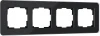 W0042448 Рамка на 4 поста (черный, стекло) Werkel W0042448 (a063822)