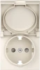 DE45431 Накладка для розетки Schuko с заземлением, с крышкой, 16A 250 В~, матовый кремовый IP44 Donel A07 DE45431