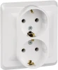 PC16-007B Розетка встраиваемая двойная с заземлением (белый) Systeme Electric Этюд PC16-007B