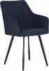 13-03 DOBRIN ROBY, цвет сиденья Catania Dark Blue велюр, цвет основания черный муар Стул обеденный ROBY (ЭМАЛЬ ЧЕРНЫЙ МУАР велюр Catania Dark Blue)