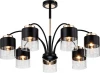 2121/7P Потолочная люстра на штанге Escada Riche 2121/7P E27*40W Black/Gold (220V)