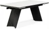 612186 Кухонный стол Notta Вейв 160(220)х89х75 белый мрамор snow white / черный (Керамика) арт.612186