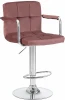5011-LM KRUGER ARM, цвет сиденья пудрово-розовый велюр (MJ9-32), цвет основания хромированная сталь Стул барный KRUGER ARM (пудрово-розовый велюр (MJ9-32))