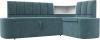 126139 Диван кухонный угловой Тефида правый угол (Бирюзовый,Коричневый/Велюр) Лига Диванов арт.126139