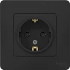 BLNRS001116 Розетка встраиваемая с заземлением и шторками (антрацит) Systeme Electric Blanca BLNRS001116