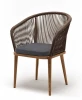 MAR-CH-T001 brown(D-gray027) "Марсель" стул плетеный из роупа, основание дуб, роуп коричневый круглый, ткань темно-серая 027 4SIS арт.УТ-00006833