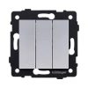 REA-S-012GY Выключатель 3-клавишный 10А/250В серый Kollinger REA-S-012GY для Aspekt, Eleganz, Reflex
