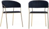 FR 0797P Комплект из 2-х стульев Turin чёрный с золотыми ножками Bradexhome арт.FR 0797P