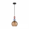 8300/1A Подвесной светильник со стеклянным декором Lumion Walma 8300/1A бронза/амбер/голубой/розовый, металл/стекло E27 1*40W 220V (на проводе)
