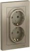 ATN000524 Розетка встраиваемая двойная с заземлением (шампань) Systeme Electric AtlasDesign ATN000524