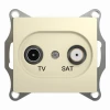 GSL000297 Розетка встраиваемая телевизионнная оконечная TV+SAT (бежевый) Systeme Electric Glossa GSL000297