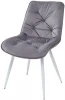 DC99991005WHITE Обеденный стул M-City MONACO UF910-05 DARK GREY, велюр/белый каркас