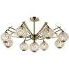 917-09-53 antique brass + white crystal Потолочная люстра N-Light 917 917-09-53 antique brass + white crystal