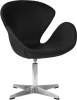 69A-LMO SWAN, цвет сиденья черный PU (P13), алюминиевое основание Кресло дизайнерское Dobrin SWAN (черный кожзам P13, алюминиевое основание)