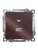 50057 Розетка USB Type A+С (шоколад) Stekker Катрин 50057