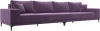 122393 Диван прямой Льюес Лонг (Сиреневый/Микровельвет) Лига Диванов арт.122393