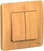BLNVS106605 Выключатель встраиваемый двухклавишный (ясень) Systeme Electric Blanca BLNVS106605