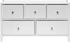2500000224256 Комод Leset Хайди широкий 5 ящиков (Сталь,Экокожа,ЛМДФ/Белый) арт.2500000224256