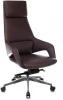 _DAO-2/BROWN Кресло руководителя Бюрократ _DAO-2 коричневый кожа с подголов. крестовина алюминий